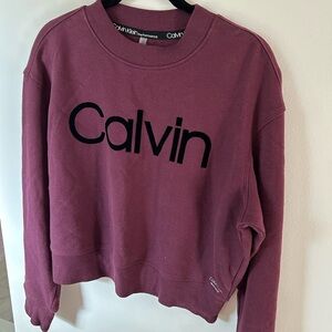 Calvin Klein Plum Crewneck with Black Logo